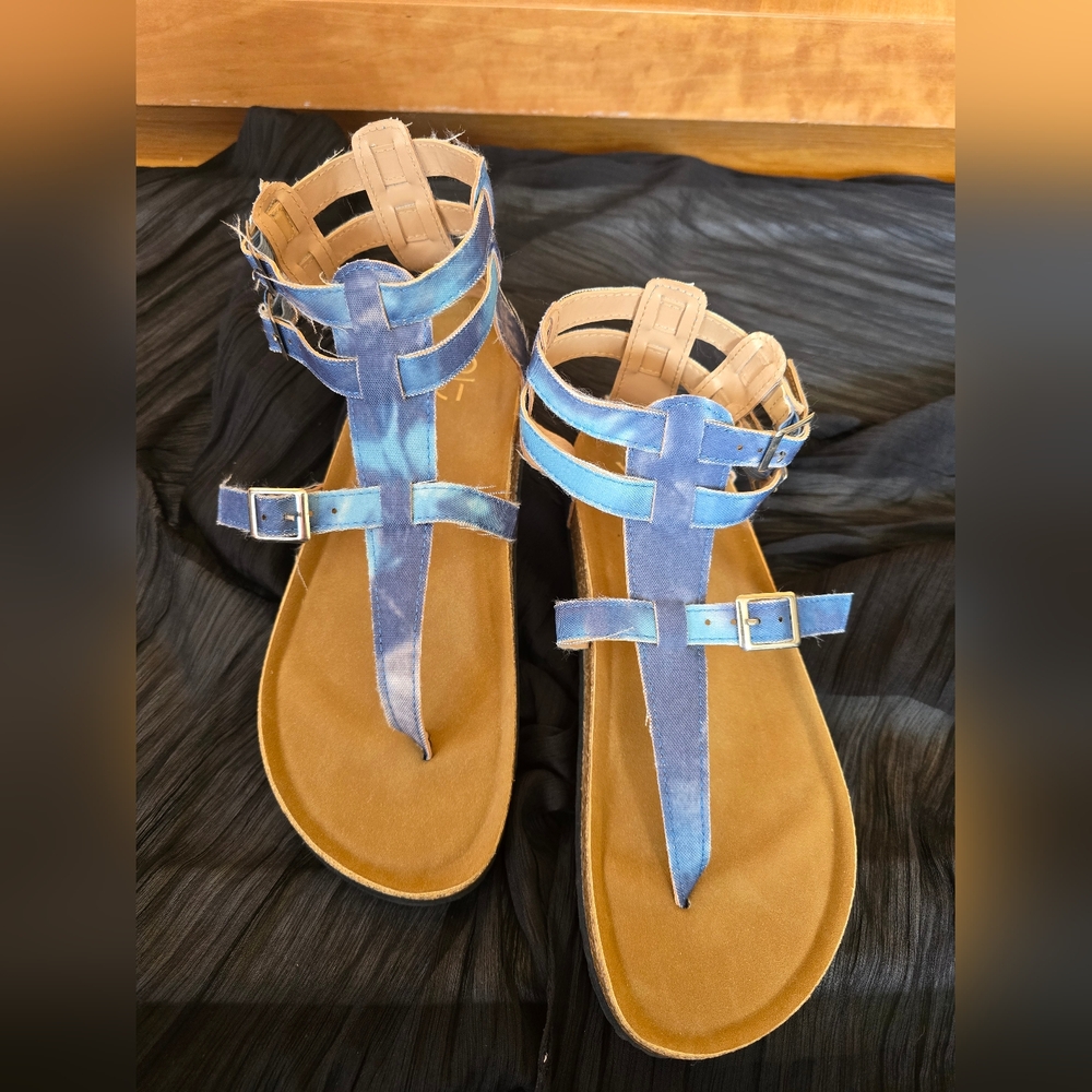 Blue Gladiator Sandals Size 8.5